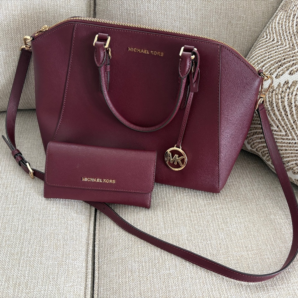 Michael Kors Ciara Large Satchel With Matching Wallet